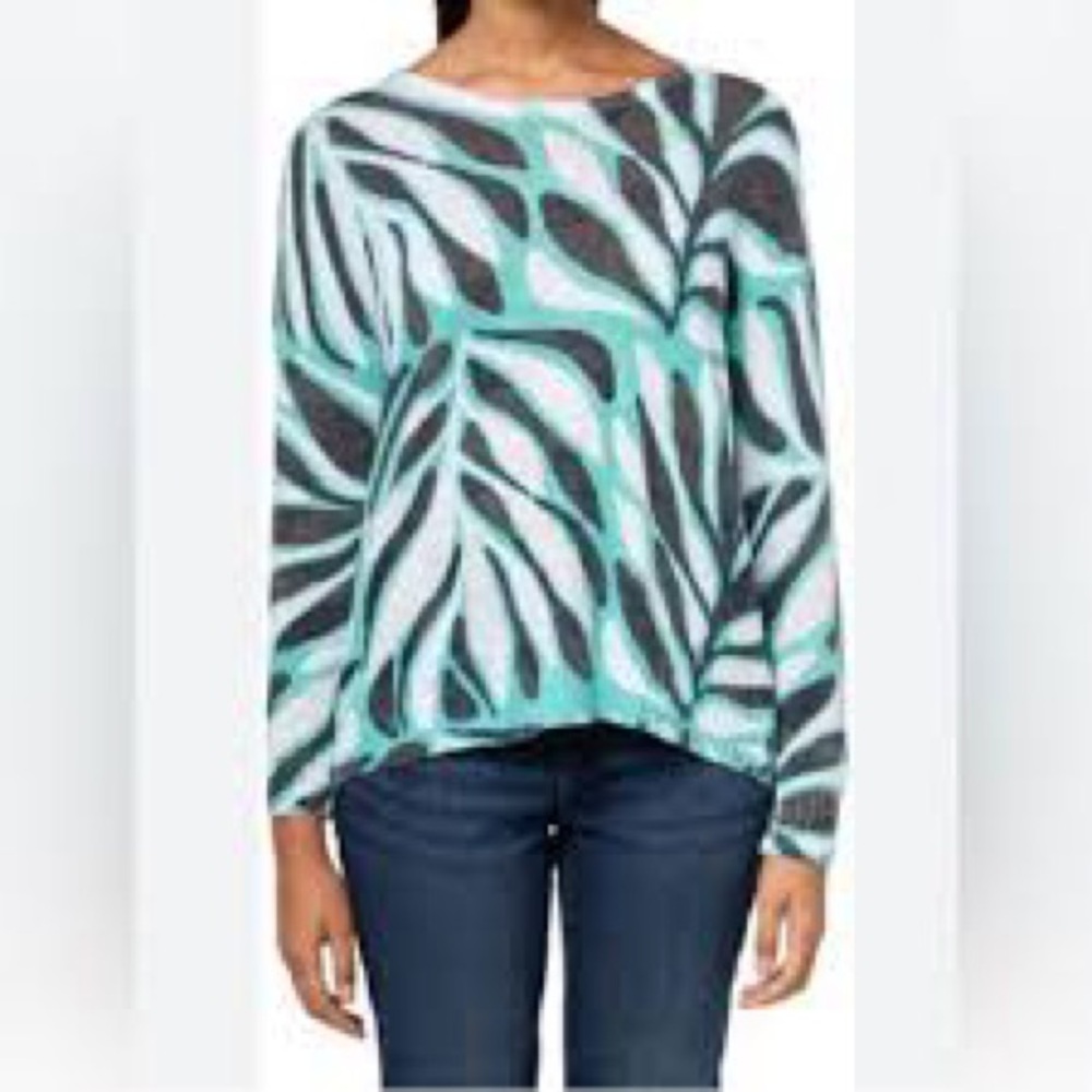 NIC+ZOE Teal and Black Knit Top NWOT - Picture 13 of 16